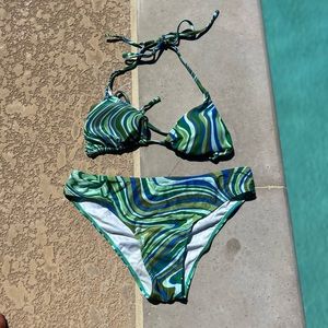 Green & Blue Swirl Bikini